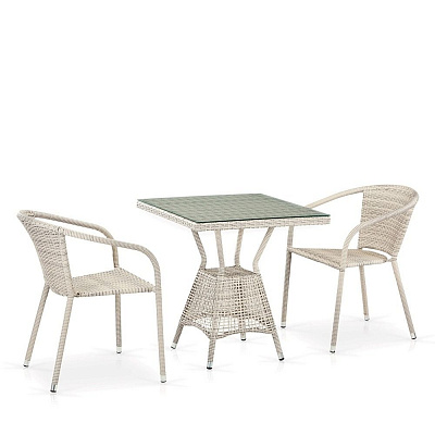 Комплект мебели из ротанга Afina Garden T706/Y137C-W85-70x70 2Pcs Latte Бежевый