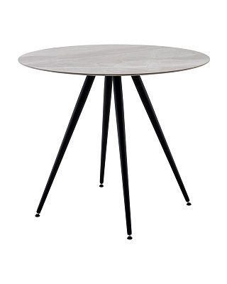 Стол Ники круглый столешница керамика Italian light grey 900