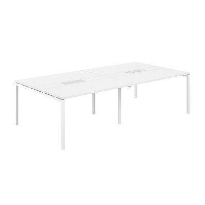 Стол переговорный комбинированный Norden Сигма 2800х1438х750 МК40х40 SG.285.WH.44.WH.WH Белый Снег / Белый