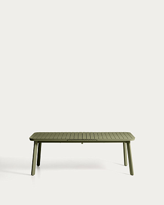 Раздвижной уличный стол La forma Izola из алюминия с зеленой отделкой 220 (280) x 100 см 482560