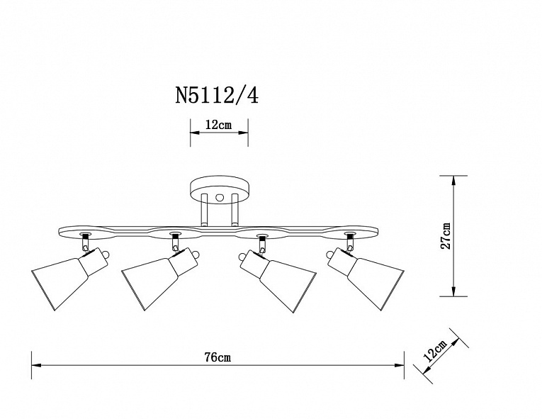 Люстра на штанге ARTE LAMP HARMONY A5112PL-4BK