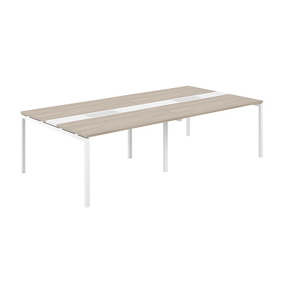 Стол переговорный комбинированный Norden Сигма 2800х1438х750 МК40х40 SG.285.OD.44.WH.WH Дуб темный / Белый