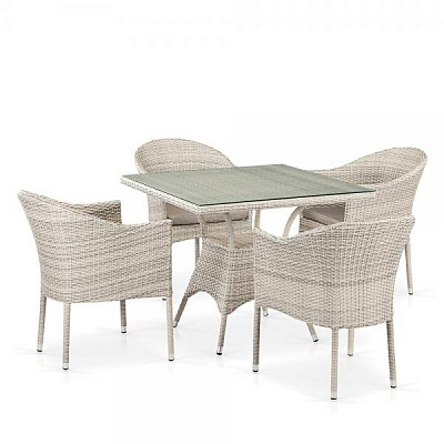 Комплект мебели из ротанга Afina Garden T190B/Y350A-W85-90x90 4Pcs Latte Бежевый